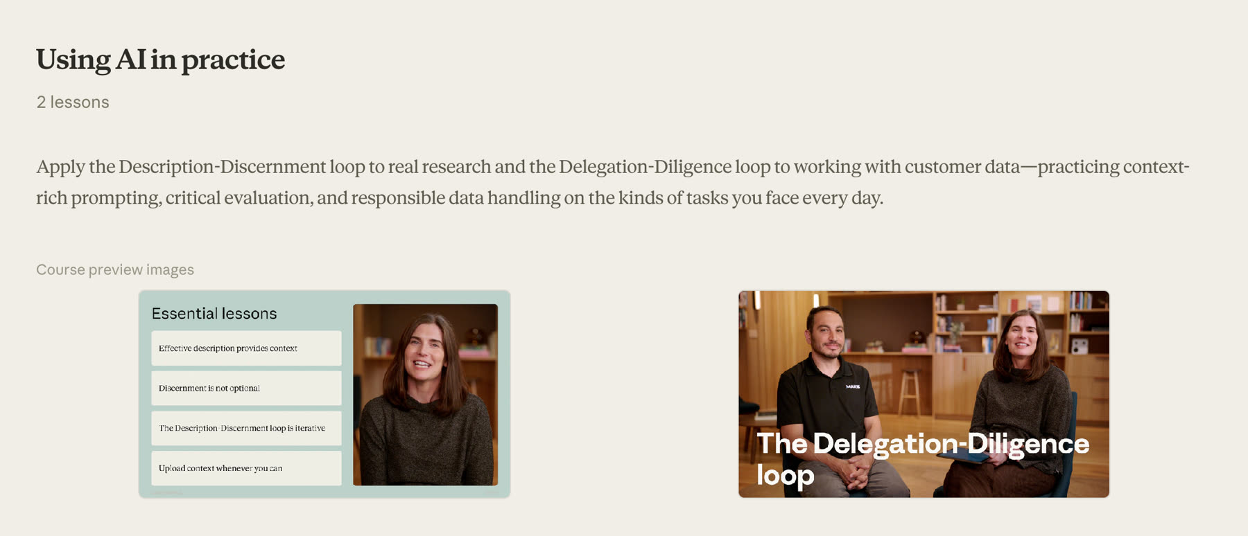 Anthropic AI course — card design