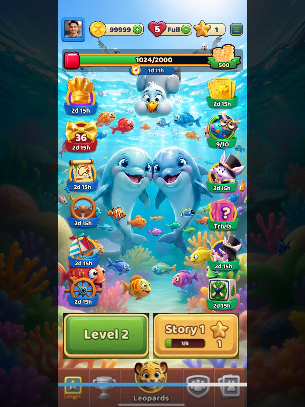 Animal Crush — Dolphin level art