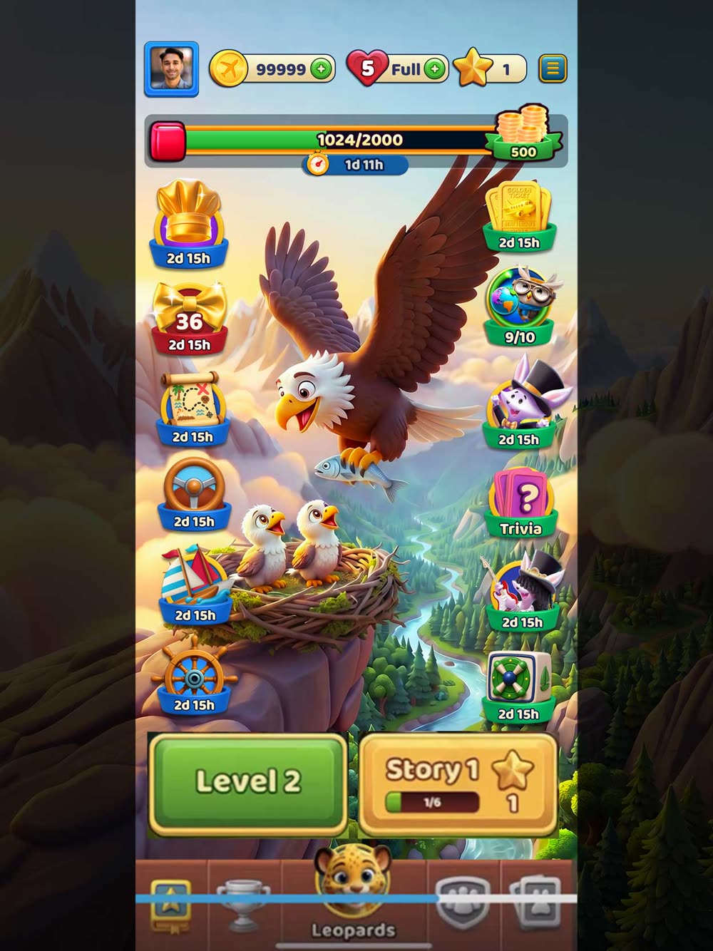 Animal Crush — Eagle level art