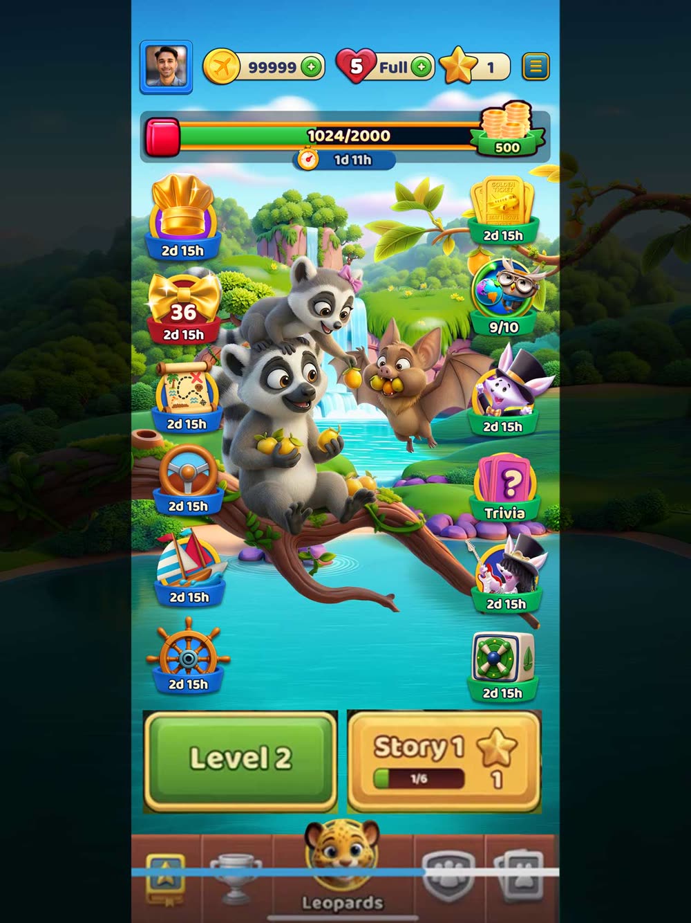 Animal Crush — Lemur level art
